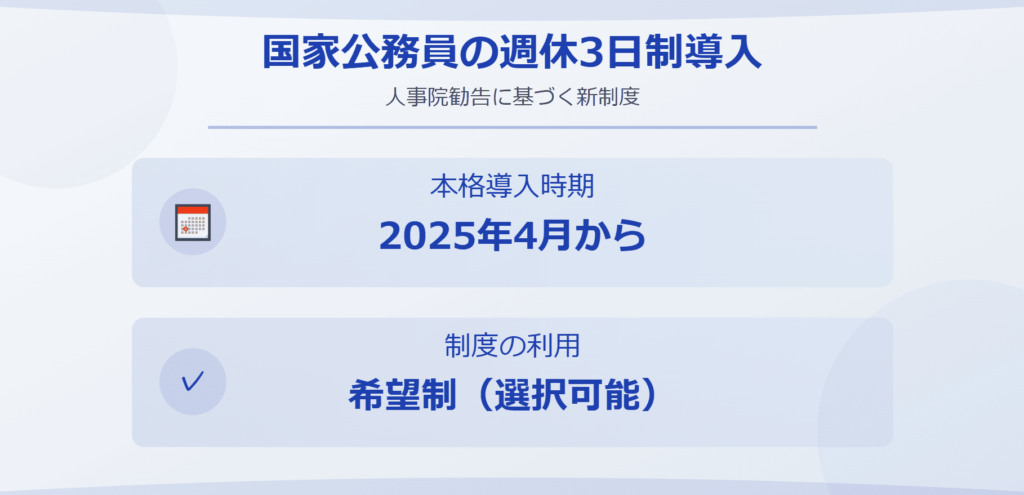 国家公務員の週休3日制