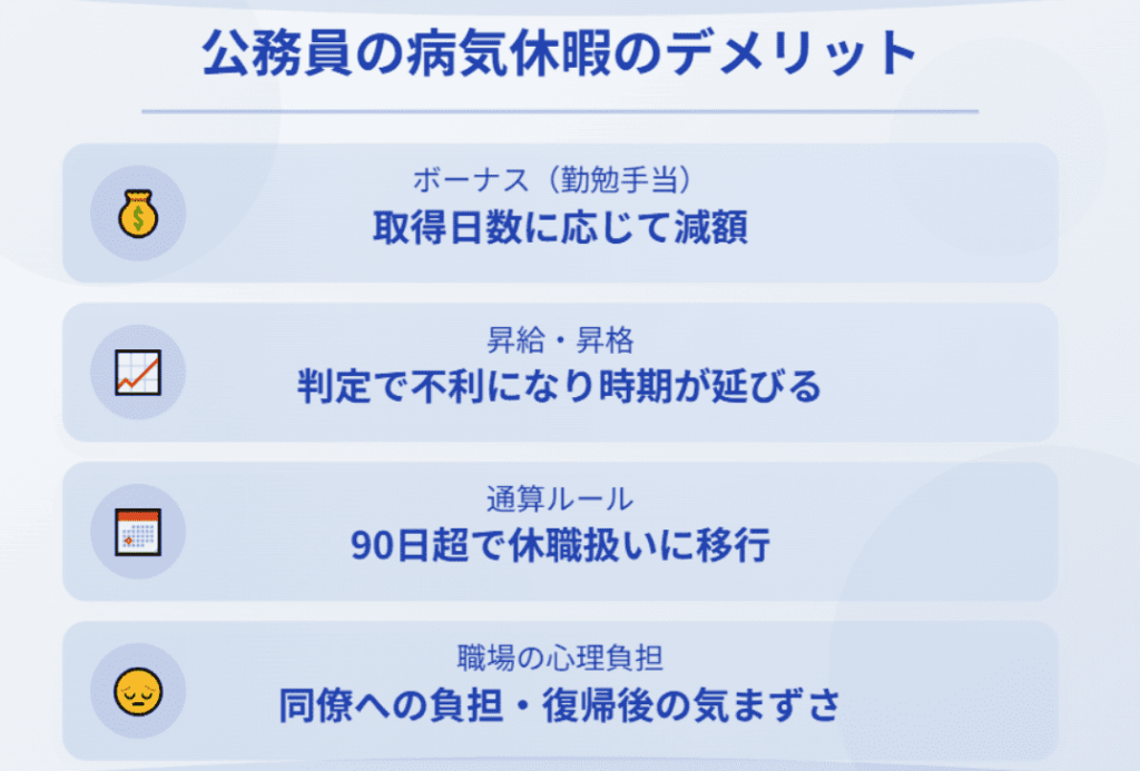 公務員の病気休暇のデメリット
